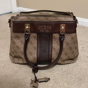 GUESS Tan and Brown Satchel